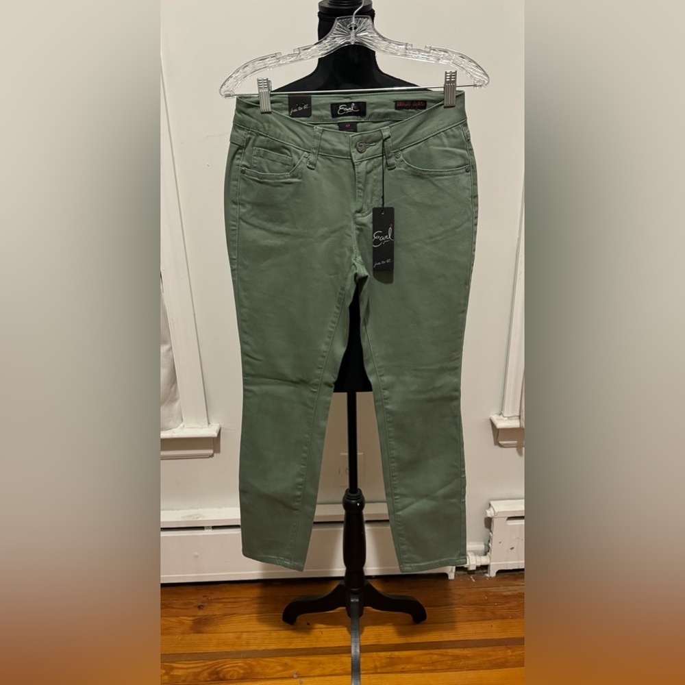 NWT EARL’S “FREE TO BE” SKINNY ANKLE SIZE 4 PETITE MOSS GREEN PANTS